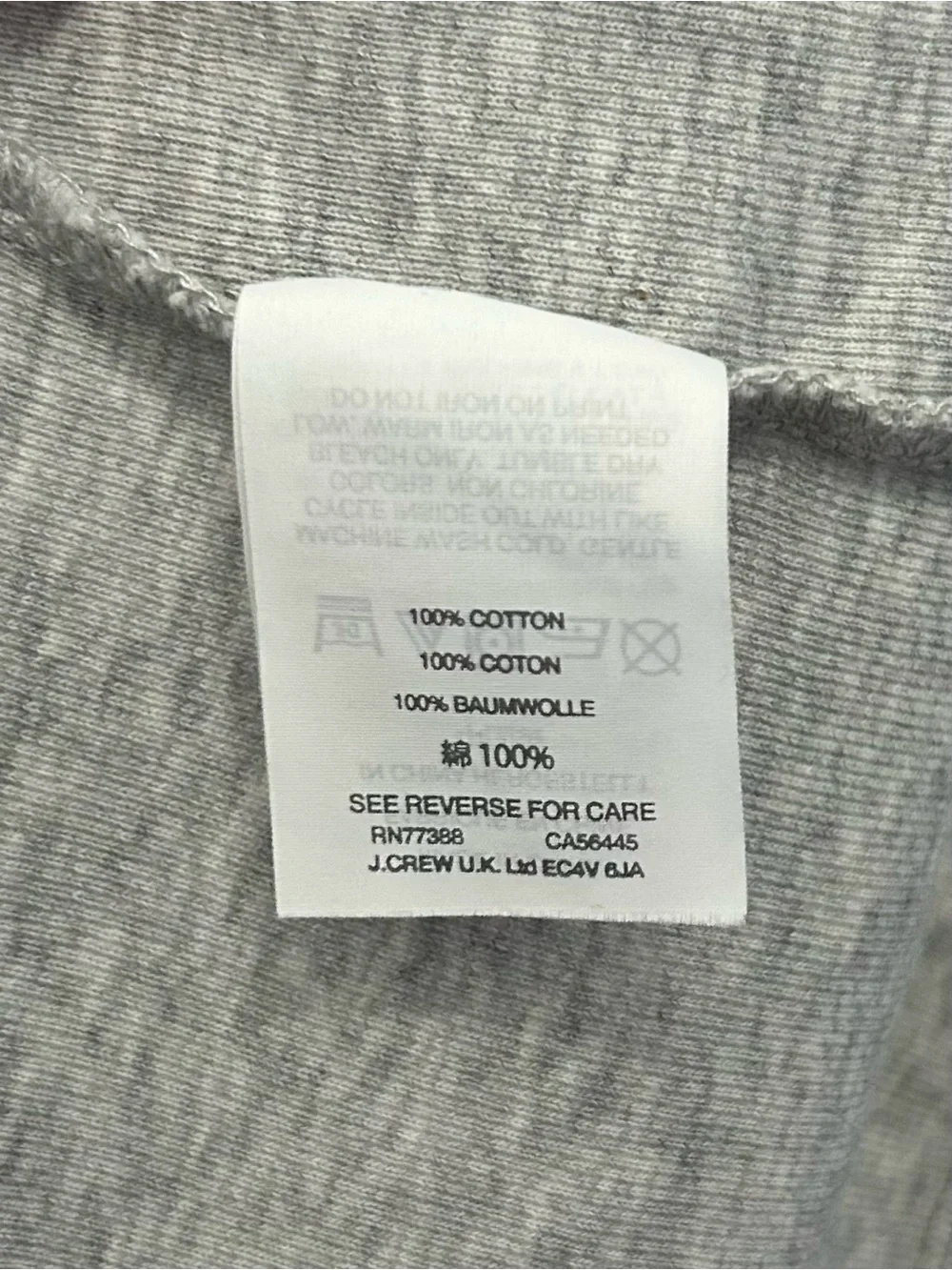 100% Cotton J.Crew Perfect Fit Long Sleeve Staple Crewneck T-shirt Heather Grey